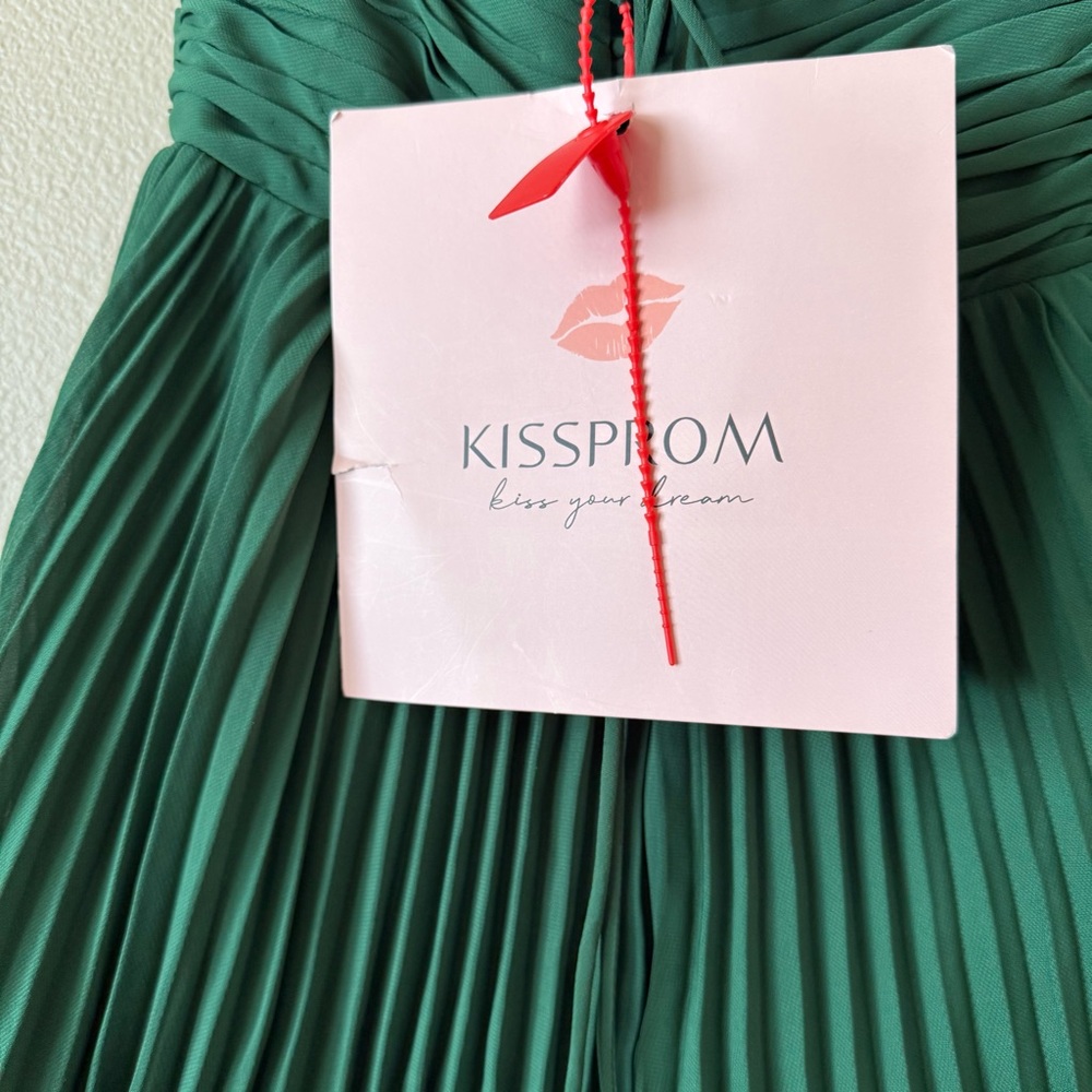 KissProm khalani emerald green ruffle multi layer long prom dress - Picture 9 of 14